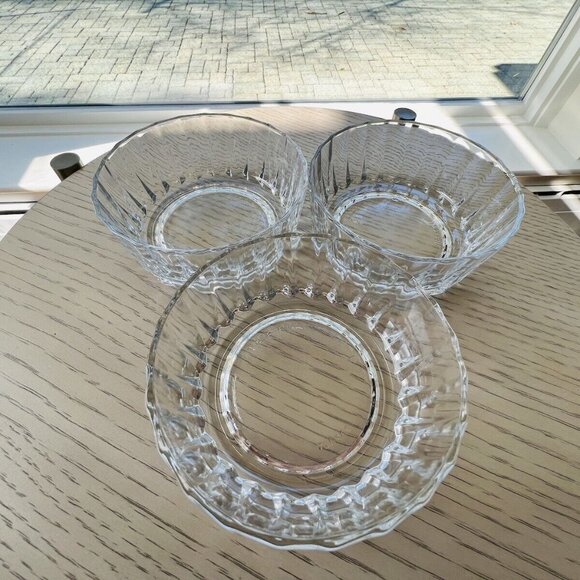 Vtg Pressed Glass Clear Bowls Pasabhce Turkey Finger Candy Trinket Ice Cream - Picture 4 of 11